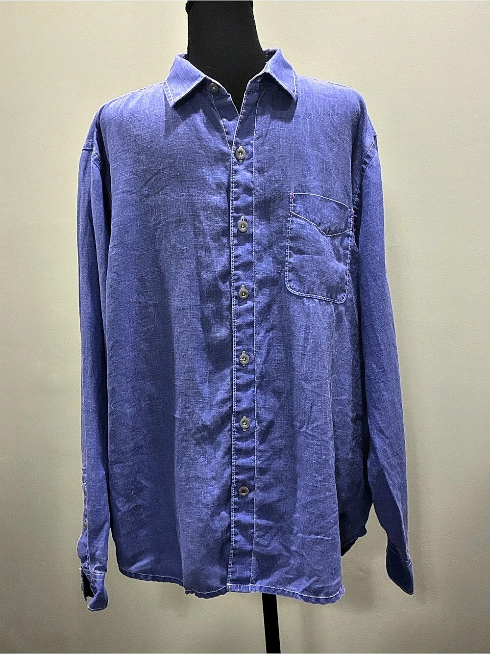 Tommy Bahama Paradise Breezer Linen Long-Sleeve Shirt Blue Large